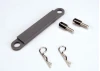 Traxxas Battery hold-down plate (grey) / metal posts (2) / body clips (2)