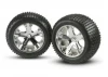 Traxxas Alias Tyres Pre Glued On All Star Chrome Wheels - 12mm Hex Fit