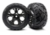 Traxxas Anaconda Tyres Pre Glued On All Star Black Chrome Wheels - 12mm Hex (2WD Elec Rear)