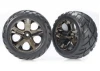 Traxxas Anaconda tires All-Star black chrome wheels assembled glued (with foam inserts) (nitro rear/ electric front) (1 left 1 right)