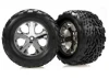 Traxxas Talon tires All-Star chrome wheels foam inserts (assembled and glued) (electric rear) (2)