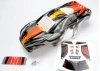 Traxxas Body Nitro Rustler ProGraphix (Replacement for the painted body. Graphics are painted requires paint final color application.)/window grill lights decal sheet/ wing and Aluminium hardware