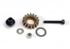 Traxxas Idler gear steel (16-tooth)/ idler gear shaft/ 3x8mm flat metal washer/ 8x12x0.5mm PTFE-coated washer/ 3x6mm flat metal washer/ 3mm nylon locknut 3x20mm cap hex machine screw