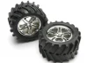 Traxxas Chevron Tyres Pre-Glued On Split Spoke Chrome Wheels (pair)
