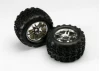 Traxxas Talon Tyres Pre Mounted on 17mm Hex Chrome Wheels (2)