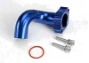 Traxxas Header blue-anodized Aluminium (for rear exhaust engines only) (TRX 2.5 2.5R 3.3)
