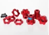 Traxxas Red-anodized Aluminium 17mm splined wheel hubs and hex nuts