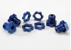 Traxxas Blue-anodized Aluminium 17mm splined wheel hubs and hex nuts