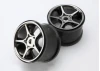 Traxxas Gemini 3.8 Wheels (black chrome) (2) (use with 17mm splined wheel hubs nuts part 5353X)