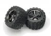 Traxxas Talon Tyres Pre-Glued On Black Gemini Chrome Wheels - Pair