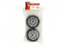 Traxxas Alias tires Twin-Spoke chrome wheels foam inserts (assembled and glued) (nitro rear) (2)