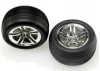 Traxxas Alias ribbed tires Twin-Spoke wheels foam inserts (assembled and glued) (nitro front) (2)