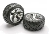 Traxxas Anaconda Tyres Pre Glued On All Star Chrome Wheels - 12mm Hex (Nitro Rear/Elec Front)