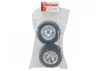 Traxxas Tires wheels assembled glued (Geode chrome wheels MAXX tires (6.3 outer diameter) foam inserts) (2) (use with 17mm splined wheel hubs nuts part 5353X beadlock-style sidewall protectors part 5665 5666 5667)