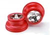 Traxxas Wheels SCT chrome red beadlock style dual profile (2.2 outer 3.0 inner) (4WD front/rear 2WD rear only) (2)