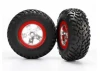 Traxxas SCT Soft Short Course Tyres on SCT Chrome/Red Wheels - 12mm Hex (2)
