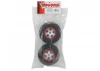 Traxxas SCT Soft Short Course Tyres on SCT Chrome/Red Wheels - 12mm Hex (2)