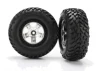 Traxxas SCT Short Course Tyres on SCT Chrome/Black Wheels - 12mm Hex (2) (2WD Front)