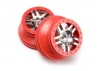 Traxxas Short Course Chrome SS Wheels - Red Beadlock - 12mm Hex (2) (2WD Front)