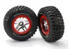 Traxxas BF Goodrich Soft Short Course Tyres on SS Chrome/Red Wheels (2WD Front)