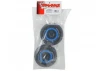 Traxxas Tire wheel assy glued (SCT Split-Spoke black blue beadlock wheels BFGoodrich Mud-Terrain T/A KM2 tire inserts) (2) (4WD f/r 2WD rear)