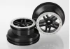Traxxas Wheels SCT Split-Spoke black satin chrome beadlock style dual profile (2.2 outer 3.0 inner) (2WD front) (2)