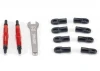 Traxxas 7075-T6 Red-anodized Aluminium TUBES Toe links Slayer (74mm fits front or rear) (2)/ rod ends rear (4)/ rod ends front (4)/ wrench (1)