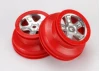 Traxxas SCT Short Course 2.2/3.0 Chrome Wheels - Red Beadlock - 14mm Hex (2)