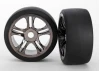Traxxas XO-1 Rear S1 Tyres Pre Mounted on Split Spoke Black Chrome Wheels (1 Pair)