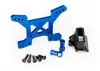 Traxxas Shock tower front 7075-T6 Aluminium (blue-anodized) (1)/ body mount bracket (1)