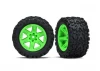 Traxxas Tires wheels assembled glued (2.8) (RXT green wheels Talon Extreme tires foam inserts) (2WD electric rear) (2) (TSM rated)