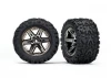 Traxxas Tires wheels assembled glued (2.8) (RXT black chrome wheels Talon Extreme tires foam inserts) (2) (TSM rated)