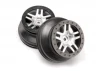 Traxxas Short Course Satin Chrome SS Wheels - Black Beadlock - 12mm Hex (2)