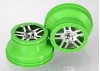 Traxxas Wheels SCT Split-Spoke chrome green beadlock style dual profile (2.2 outer 3.0 inner) (4WD front/rear 2WD rear) (2)