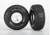 Traxxas Tires wheels assembled glued (S1 ultra-soft off-road racing compound) (SCT Split-Spoke satin chrome black beadlock style wheels BFG Mud-Terrain tires foam inserts) (2) (4WD front/rear 2WD rear only)