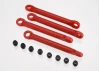 Traxxas Push rod (molded composite) (red) (4)/ hollow balls (8)