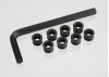 Traxxas Aluminium caps pivot ball (threaded Aluminium hard-anodized with PTFE-coating) (8)/ hex wrench 5mm