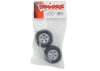 Traxxas Tires and wheels assembled glued (SCT satin chrome wheels SCT off-road racing tires foam inserts) (1 each right left)