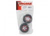 Traxxas Tires and wheels assembled glued (SCT satin chrome wheels red beadlock style SCT off-road racing tires foam inserts) (1 each right left)