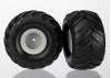 Traxxas Tires wheels assembled (grey wheels (dual profile 1.5 outer and 2.2 inner) dual profile tires) (2)
