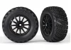 Traxxas Tires wheels assembled glued (black wheels gravel pattern tires foam inserts) (2) (TSM rated)
