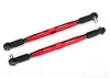 Traxxas Toe links X-MAXX (TUBES red-anodized 7075-T6 Aluminium stronger than titanium) (157mm) (2)/ rod ends assembled with steel hollow balls (4)/ Aluminium wrench 10mm (1)