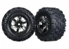 Traxxas MAXX AT Tyres Pre Glued on Black Chrome X-MAXX Wheels (2)