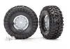 Traxxas Tires and wheels assembled glued (1.9 chrome wheels Canyon Trail 1.9 tires) (2)/ center caps (2)/ decal sheet (requires 8255A extended stub axle)