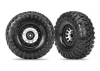 Traxxas Tires and wheels assembled (Method 105 black chrome beadlock wheels Canyon Trail 2.2 tires foam inserts) (1 left 1 right)