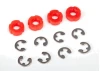 Traxxas Piston damper (red) (4)/ e-clips (8)