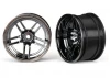 Traxxas Wheels 1.9 split-spoke (black chrome) (wide rear) (2)