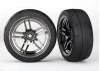 Traxxas Tires and wheels assembled glued (split-spoke black chrome wheels 1.9 Response tires) (front) (2)
