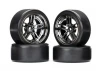 Traxxas Tires and wheels assembled glued (split-spoke black chrome wheels 1.9 Drift tires) (front and rear)
