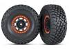 Traxxas Tires and wheels assembled glued (Desert Racer wheels black with orange beadlock BFGoodrich Baja KR3 tires) (2)